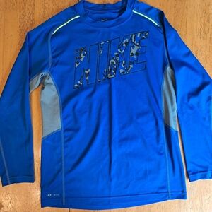 Nike Kids Blue and Gray Rashguard